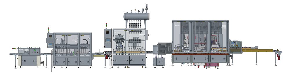 Dragonfly filling and capping production line of water miscible liquid